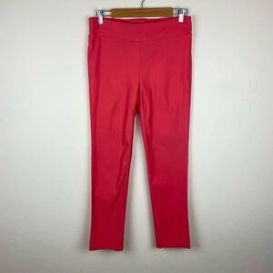 J. McLaughlin Stretch Straight Leg Pull-On Pant - Red